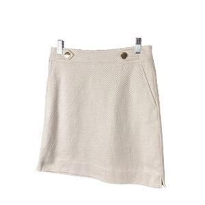 Ann Taylor Knit Button Skirt with Pockets in Cream, size 0